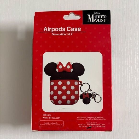 Disney Minnie Mouse AirPods 1st - 2nd Generation Case with Attached Clip NEW - Picture 2 of 6